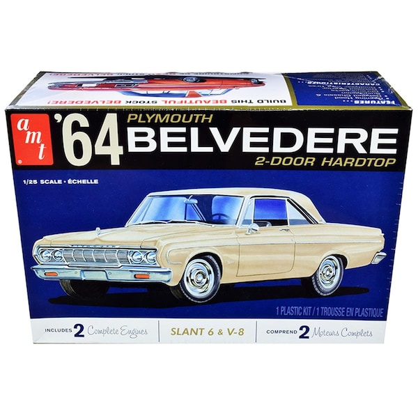 Amt Skill 2 Model Kit 1964 Plymouth Belvedere Coupe Hardtop 1 by 25 Scale Model Car AMT1188M - main